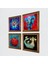 Stone Fil, Hayat Ağacı, Şahmeran, Nar Ahşap Çerçeveli Taş Duvar Tablosu 4’lü Set – 25x25 cm Dekoratif Modern Sanat – Ev ve Ofis Dekoru |W4-857| 2