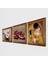 Gustav Klimt Öpücük, Kelebekli Çiçek, Nar Taş Duvar Tablosu Ahşap Çerçeveli Duvar Dekoru 3 Parça Tablo Seti Wall Art W3-1211 2