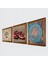 Yaşam Çiçeği, Hayat Ağacı, Nar Taş Duvar Tablosu Ahşap Çerçeveli Duvar Dekoru 3 Parça Tablo Seti Wall Art W3-934 2