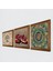 Mandala, Hayat Ağacı, Nar Ahşap Çerçeveli Taş Duvar Tablosu 3’lü Set – 25x25 cm Dekoratif Modern Sanat – Ev ve Ofis Dekoru |W3-942| 2