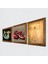 Leonardo da Vinci Vitruvius Adamı, Şahmeran, Nar Ahşap Çerçeveli Taş Duvar Tablosu 3’lü Set – 25x25 cm Dekoratif Modern Sanat – Ev ve Ofis Dekoru |W3-959| 2