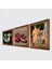 İki Müzisyen Kız Tablosu, Şahmeran, Nar Taş Duvar Tablosu Ahşap Çerçeveli Duvar Dekoru 3 Parça Tablo Seti Wall Art W3-961 2