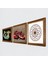 Yaşam Çiçeği, Şahmeran, Nar Ahşap Çerçeveli Taş Duvar Tablosu 3’lü Set – 25x25 cm Dekoratif Modern Sanat – Ev ve Ofis Dekoru |W3-996| 2