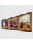 Stone Van Gogh Balıkçı Tekneleri, Kaplumbağa Terbiyecisi, Nar Ahşap Çerçeveli Taş Duvar Tablosu 3’lü Set – 25x25 cm Dekoratif Modern Sanat – Ev ve Ofis Dekoru |W3-1573| 2