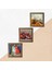 Stone Van Gogh Balıkçı Tekneleri, Kaplumbağa Terbiyecisi, Nar Ahşap Çerçeveli Taş Duvar Tablosu 3’lü Set – 25x25 cm Dekoratif Modern Sanat – Ev ve Ofis Dekoru |W3-1573| 5