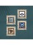 Nazar, Mandala, Vintage Çiçek Çerçeveli Taş Duvar Tablosu 4’lü Set - Dekoratif Modern Sanat, Ev ve Ofis Dekoru |TK4-1647| 4
