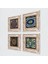 Stone Hayat Ağacı, Nazar, Sri Yantra, Yaşam Çiçeği Çerçeveli Taş Duvar Tablosu 4’lü Set - Dekoratif Modern Sanat, Ev ve Ofis Dekoru |TK4-721| 2