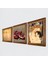 Gustav Klimt Anne Çocuk, Da Vinci Vitruvius Adamı, Nar Taş Duvar Tablosu Ahşap Çerçeveli Duvar Dekoru 3 Parça Tablo Seti Wall Art W3-1360 2