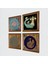 Yaşam Çiçeği, Tavus Kuşu, Şahmeran Taş Duvar Tablosu Ahşap Çerçeveli Duvar Dekoru 4 Parça Tablo Seti Wall Art W4-476 2