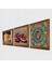 Mandala, İki Müzisyen Kız Tablosu, Nar Taş Duvar Tablosu Ahşap Çerçeveli Duvar Dekoru 3 Parça Tablo Seti Wall Art W3-1498 2