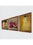 Gustav Klimt, İki Müzisyen Kız, Nar Taş Duvar Tablosu Ahşap Çerçeveli Duvar Dekoru 3 Parça Tablo Seti Wall Art W3-1507 2