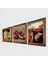Salvador Dalí Belleğin Azmi, İki Müzisyen Kız Tablosu, Nar Taş Duvar Tablosu Ahşap Çerçeveli Duvar Dekoru 3 Parça Tablo Seti Wall Art W3-1520 2