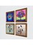 Ebru Sanatı, Hayat Ağacı Taş Duvar Tablosu Ahşap Çerçeveli Duvar Dekoru 4 Parça Tablo Seti Wall Art W4-844 2