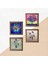 Ebru Sanatı, Hayat Ağacı Taş Duvar Tablosu Ahşap Çerçeveli Duvar Dekoru 4 Parça Tablo Seti Wall Art W4-844 5