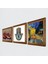 Van Gogh Kafe Terasta Gece, Nar, Fatma Ana Eli (Hamsa) Taş Duvar Tablosu Ahşap Çerçeveli Duvar Dekoru 3 Parça Tablo Seti Wall Art W3-773 2