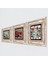 Stone Çini Sanatı Lale, Kelebekli Çiçek, Nar Çerçeveli Taş Duvar Tablosu 3’lü Set - Dekoratif Modern Sanat, Ev ve Ofis Dekoru |TK3-1167| 2