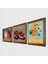 Van Gogh On İki Ayçiçekli Vazo, Kaplumbağa Terbiyecisi, Nar Taş Duvar Tablosu Ahşap Çerçeveli Duvar Dekoru 3 Parça Tablo Seti Wall Art W3-1572 2