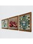 Ebru Sanatı, Hayat Ağacı, Nar Taş Duvar Tablosu Ahşap Çerçeveli Duvar Dekoru 3 Parça Tablo Seti Wall Art W3-1698 2