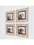 Stone Kahve Çerçeveli Taş Duvar Tablosu 4’lü Set - Dekoratif Modern Sanat, Ev ve Ofis Dekoru |TK4-1081| 2