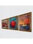 İstanbul Kız Kulesi, Nar Taş Duvar Tablosu Ahşap Çerçeveli Duvar Dekoru 3 Parça Tablo Seti Wall Art W3-799 2