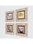 Gül, Vintage Çiçek, Kelebekli Çiçek Taş Duvar Tablosu Çerçeveli Duvar Dekoru 4 Parça Tablo Seti Wall Art T4-1862 2