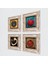 Vav, Nazar, Bereket Duası, Nar Çerçeveli Taş Duvar Tablosu 4’lü Set - Dekoratif Modern Sanat, Ev ve Ofis Dekoru |TK4-207| 2