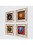 Stone Fil, Tavus Kuşu, Sri Yantra, Nazar Çerçeveli Taş Duvar Tablosu 4’lü Set - Dekoratif Modern Sanat, Ev ve Ofis Dekoru |TK4-312| 2