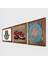 Stone Yaşam Çiçeği, Nar, Fatma Ana Eli (Hamsa) Ahşap Çerçeveli Taş Duvar Tablosu 3’lü Set – 25x25 cm Dekoratif Modern Sanat – Ev ve Ofis Dekoru |W3-314| 2