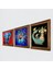 Fil, Hayat Ağacı, Şahmeran Ahşap Çerçeveli Taş Duvar Tablosu 3’lü Set – 25x25 cm Dekoratif Modern Sanat – Ev ve Ofis Dekoru |W3-322| 2