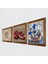 Stone Çini Sanatı Yelkenli Gemi, Hayat Ağacı, Nar Ahşap Çerçeveli Taş Duvar Tablosu 3’lü Set – 25x25 cm Dekoratif Modern Sanat – Ev ve Ofis Dekoru |W3-928| 2