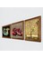 Gustav Klimt Hayat Ağacı, Şahmeran, Nar Ahşap Çerçeveli Taş Duvar Tablosu 3’lü Set – 25x25 cm Dekoratif Modern Sanat – Ev ve Ofis Dekoru |W3-964| 2