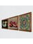 Mandala, Şahmeran, Nar Ahşap Çerçeveli Taş Duvar Tablosu 3’lü Set – 25x25 cm Dekoratif Modern Sanat – Ev ve Ofis Dekoru |W3-1012| 2
