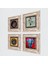 Ebru Sanatı, Fil, Tavus Kuşu, Nazar Taş Duvar Tablosu Çerçeveli Duvar Dekoru 4 Parça Tablo Seti Wall Art T4-345 2