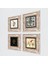Stone Elif Vav, Hayat Ağacı, Lale, Çini Sanatı Çerçeveli Taş Duvar Tablosu 4’lü Set - Dekoratif Modern Sanat, Ev ve Ofis Dekoru |TK4-355| 2