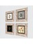 Stone Elif Vav, Hayat Ağacı, Lale, Çini Sanatı Çerçeveli Taş Duvar Tablosu 4’lü Set - Dekoratif Modern Sanat, Ev ve Ofis Dekoru |TK4-356| 2