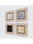 Stone Elif Vav, Hayat Ağacı, Lale, Çini Sanatı Çerçeveli Taş Duvar Tablosu 4’lü Set - Dekoratif Modern Sanat, Ev ve Ofis Dekoru |TK4-354| 2