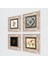 Elif Vav, Hayat Ağacı, Lale, Çini Sanatı Çerçeveli Taş Duvar Tablosu 4’lü Set - Dekoratif Modern Sanat, Ev ve Ofis Dekoru |TK4-357| 2
