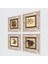 Vintage Çiçek Çerçeveli Taş Duvar Tablosu 4’lü Set - Dekoratif Modern Sanat, Ev ve Ofis Dekoru |TK4-36| 2