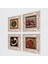 Vav, Nazar, Bereket Duası, Nar Taş Duvar Tablosu Çerçeveli Duvar Dekoru 4 Parça Tablo Seti Wall Art T4-209 2