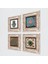 Yaşam Çiçeği, Fas Desenli Vintage, Fatma Ana Eli (Hamsa) Çerçeveli Taş Duvar Tablosu 4’lü Set - Dekoratif Modern Sanat, Ev ve Ofis Dekoru |TK4-404| 2