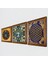 Hayat Ağacı, Yaşam Çiçeği, Nazar Boncuğu Ahşap Çerçeveli Taş Duvar Tablosu 3’lü Set – 25x25 cm Dekoratif Modern Sanat – Ev ve Ofis Dekoru |W3-378| 2