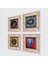 Stone Fil, Tavus Kuşu, Nazar Çerçeveli Taş Duvar Tablosu 4’lü Set - Dekoratif Modern Sanat, Ev ve Ofis Dekoru |TK4-331| 2