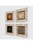 Yaşam Çiçeği, Lotus Çiçeği, Sri Yantra, Hayat Ağacı Çerçeveli Taş Duvar Tablosu 4’lü Set - Dekoratif Modern Sanat, Ev ve Ofis Dekoru |TK4-514| 2