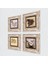 Stone Gül, Vintage Çiçek, Kelebekli Çiçek Çerçeveli Taş Duvar Tablosu 4’lü Set - Dekoratif Modern Sanat, Ev ve Ofis Dekoru |TK4-1880| 2