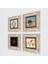 Hayat Ağacı, Lale, Kabe-i Muazzama Taş Duvar Tablosu Çerçeveli Duvar Dekoru 4 Parça Tablo Seti Wall Art T4-385 2