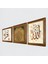 İlk Ayet 'Oku', Allah Lafzı, Bereket Duası Taş Duvar Tablosu Ahşap Çerçeveli Duvar Dekoru 3 Parça Tablo Seti Wall Art W3-676 2