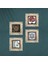 Sri Yantra, Çini Sanatı, Elif-Vav, Nar Ağacı Taş Duvar Tablosu Çerçeveli Duvar Dekoru 4 Parça Tablo Seti Wall Art T4-263 4