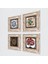 Sri Yantra, Fas Desenli Vintage, Çini Sanatı, Nar Ağacı Taş Duvar Tablosu Çerçeveli Duvar Dekoru 4 Parça Tablo Seti Wall Art T4-269 2