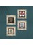 Sri Yantra, Fas Desenli Vintage, Çini Sanatı, Nar Ağacı Taş Duvar Tablosu Çerçeveli Duvar Dekoru 4 Parça Tablo Seti Wall Art T4-269 4