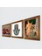 İki Müzisyen Kız Tablosu, Nar, Fatma Ana Eli (Hamsa) Taş Duvar Tablosu Ahşap Çerçeveli Duvar Dekoru 3 Parça Tablo Seti Wall Art W3-708 2